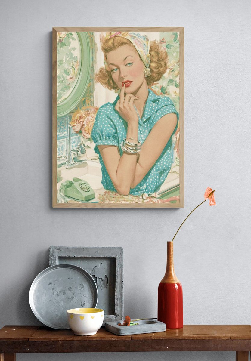 Vintage Pin-Up Portrait Poster. — room view 3