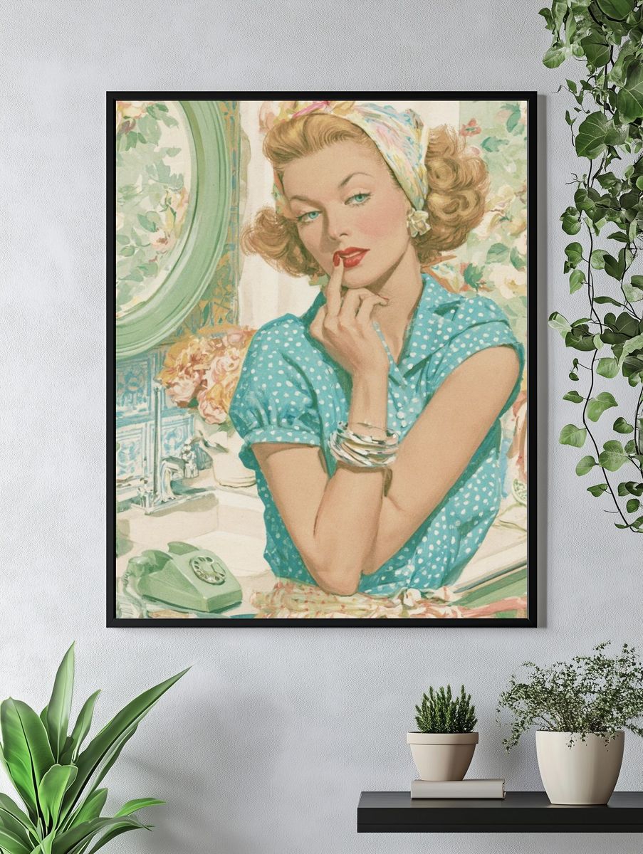 Vintage Pin-Up Portrait Poster. — room view 4