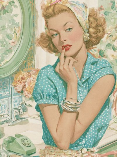 Vintage Pin-Up Portrait Poster. poster