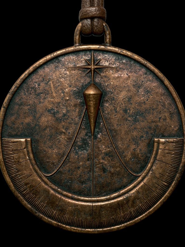 Antique Compass Medallion Vintage Print. poster detail