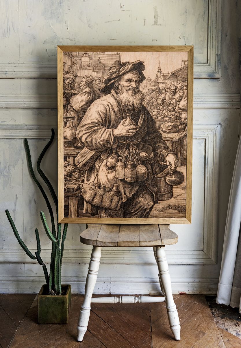 Old Market Vendor Vintage Print. — room view 1