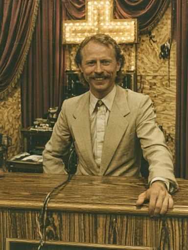 Vintage Portrait in Theater Lobby Poster. poster detail