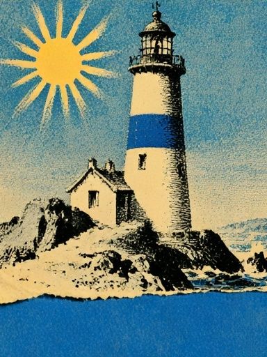 Lighthouse Coastal Vintage Poster. poster — vintage art