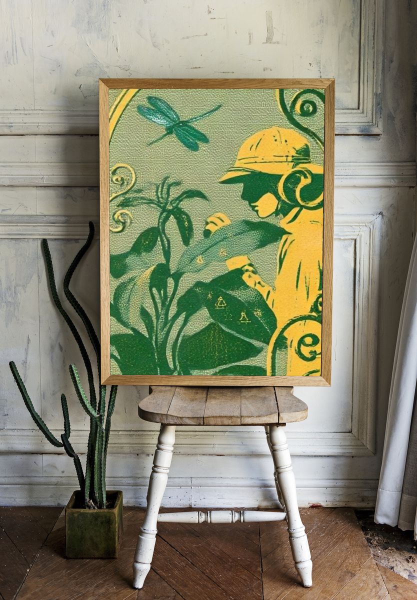 Jungle Explorer Vintage Poster. — room view 1