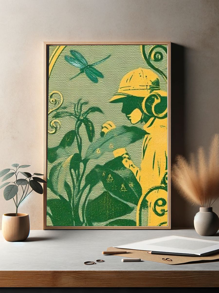 Jungle Explorer Vintage Poster. — room view 2