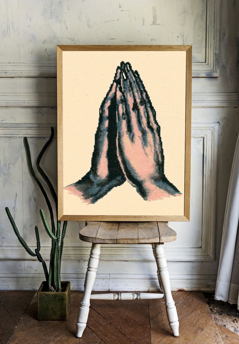 Praying Hands Vintage Print. — room view 1