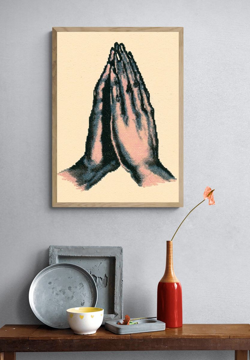 Praying Hands Vintage Print. — room view 3