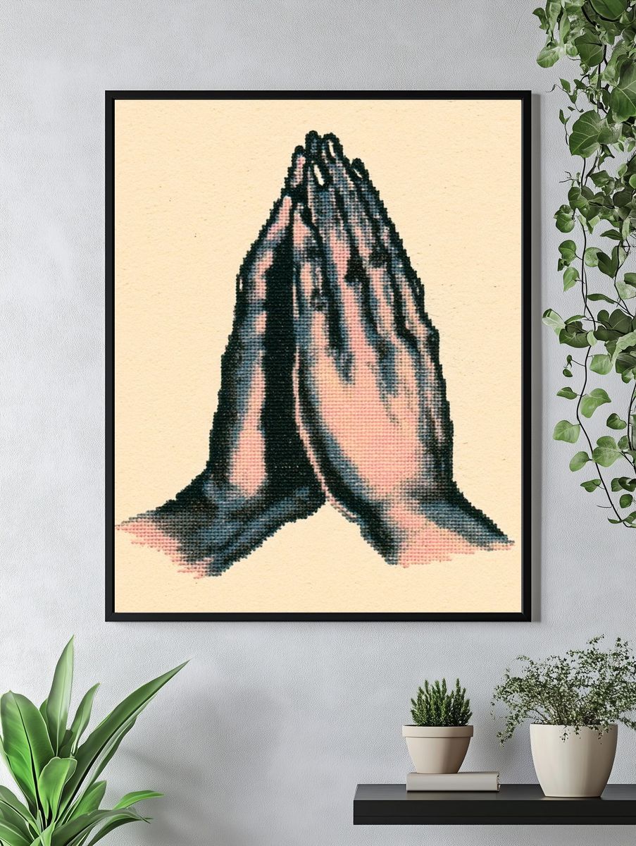Praying Hands Vintage Print. — room view 4