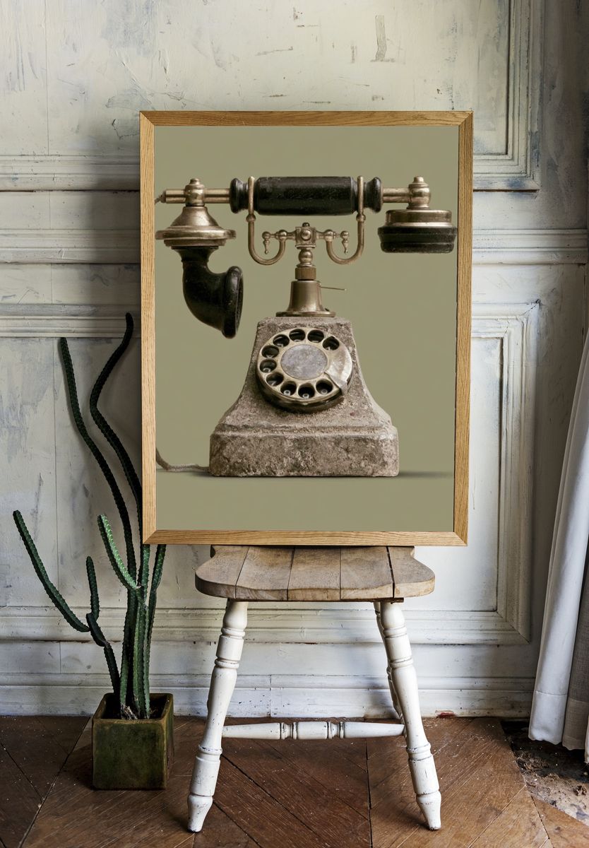 Vintage Rotary Telephone Poster. room preview