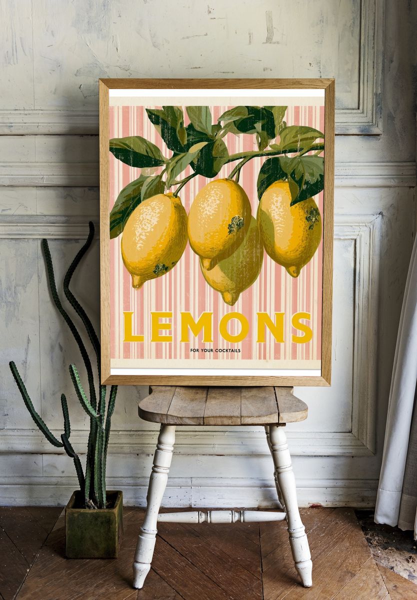 Lemons Vintage Poster. — room view 1