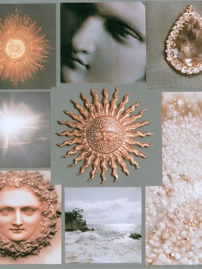 Celestial Collage Vintage Print. poster