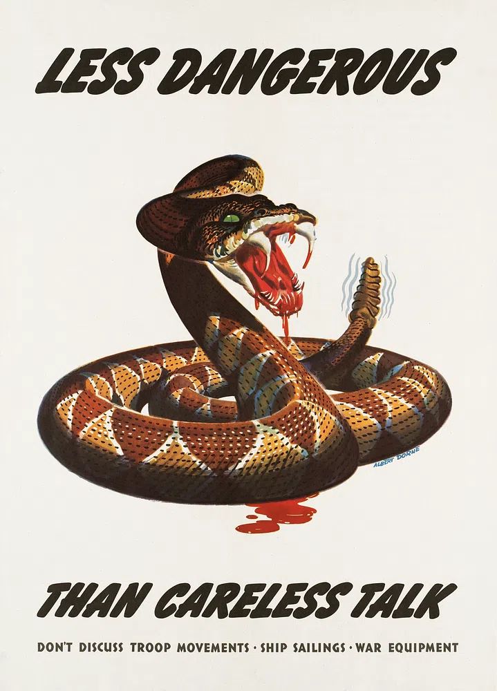 Less dangerous careless talk. Don't. poster — vintage art