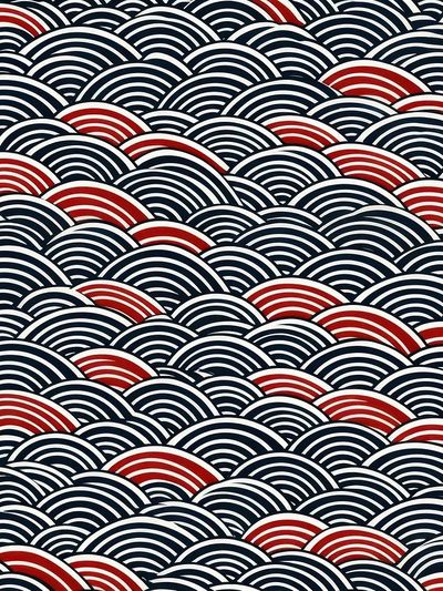 Seigaiha Waves Vintage Print. poster print