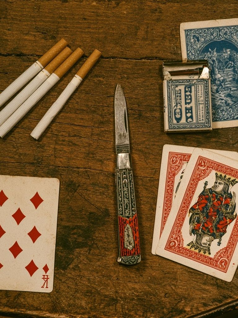Vintage Card Table Still Life Poster. poster detail