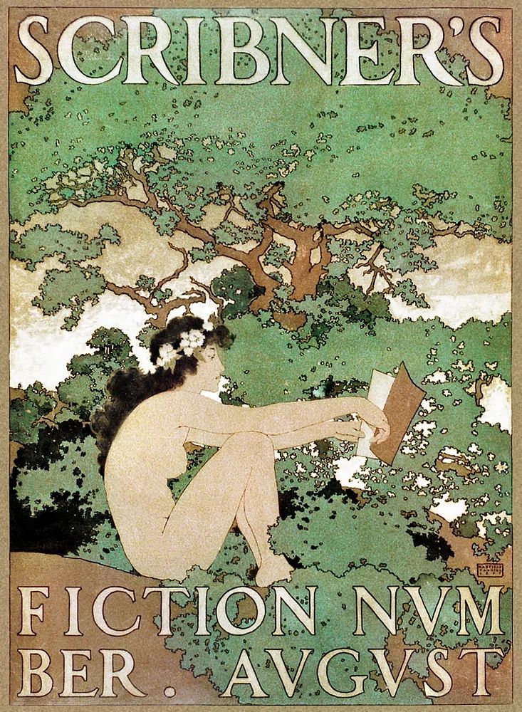 Naked lady vintage poster, Scribner's. poster detail