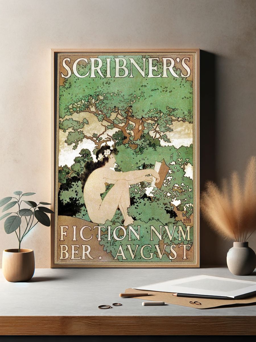 Naked lady vintage poster, Scribner's. — room view 2