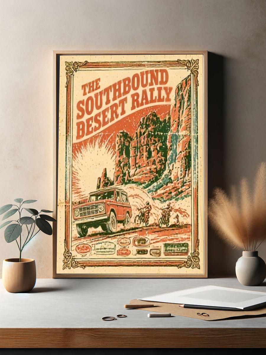 Southbound Desert Rally Vintage Poster. — room view 2