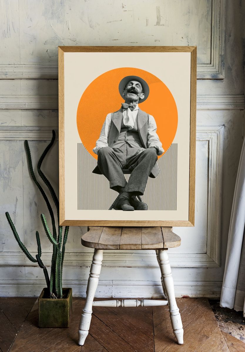 Vintage Clown Portrait Poster. — room view 1