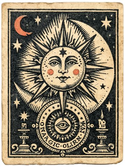 Mystic Sun and Moon Tarot Print.