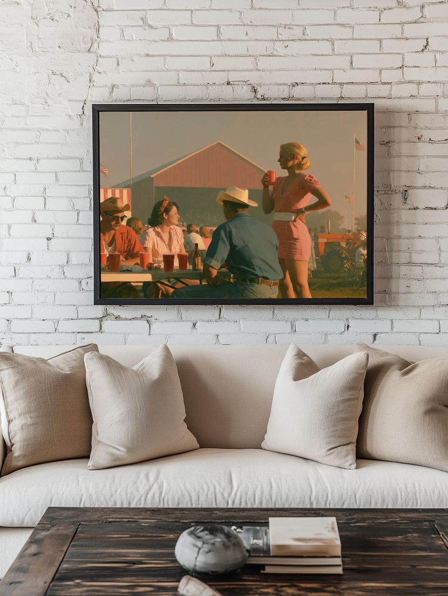 County Fair Gathering Vintage Poster. — room view 1