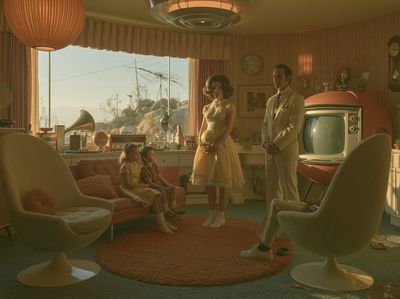 Retro Family Living Room Poster.