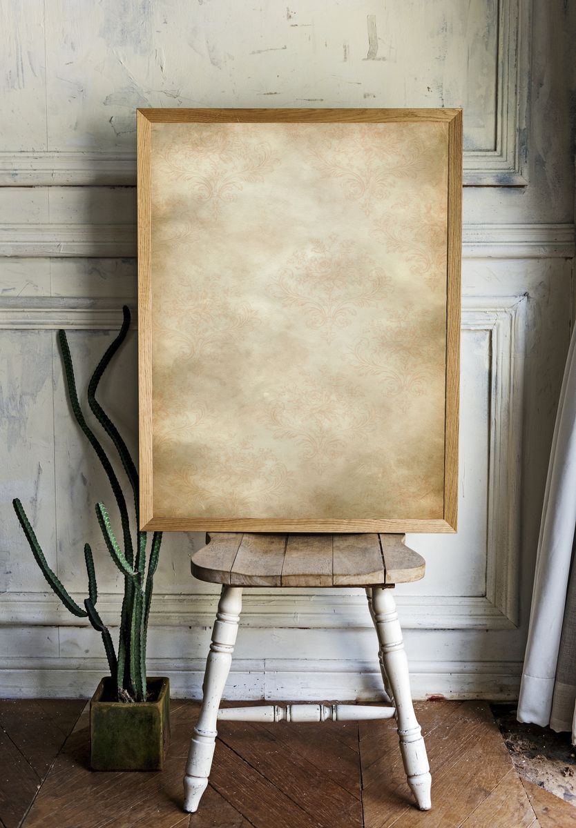 Vintage Damask Wallpaper Poster. — room view 1