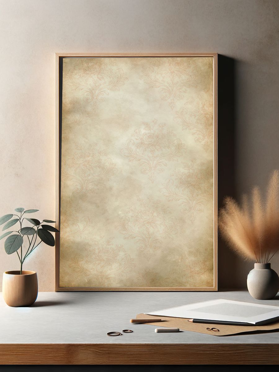Vintage Damask Wallpaper Poster. — room view 2