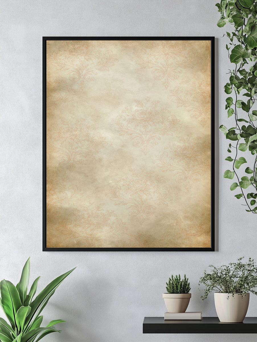 Vintage Damask Wallpaper Poster. — room view 4