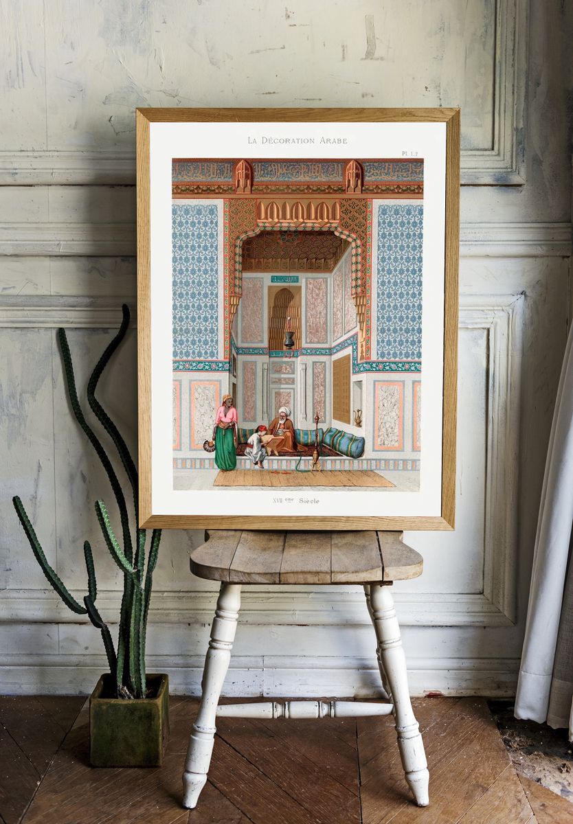 Arabic family lithograph plate no. — room view 1