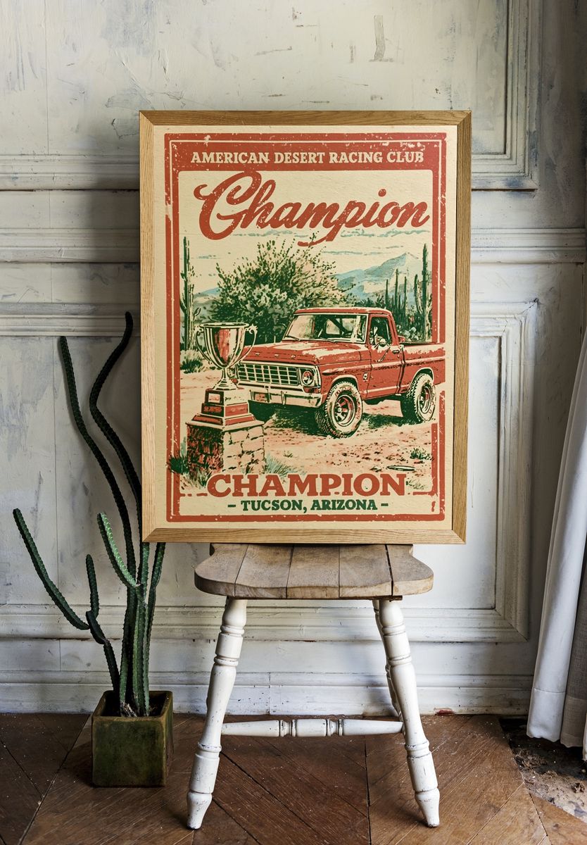 Champion Desert Racing Vintage Poster. — room view 1