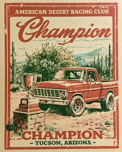 Champion Desert Racing Vintage Poster. poster