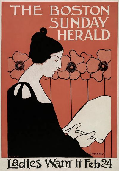Boston Sunday Herald (1895–1901) vintage. poster print