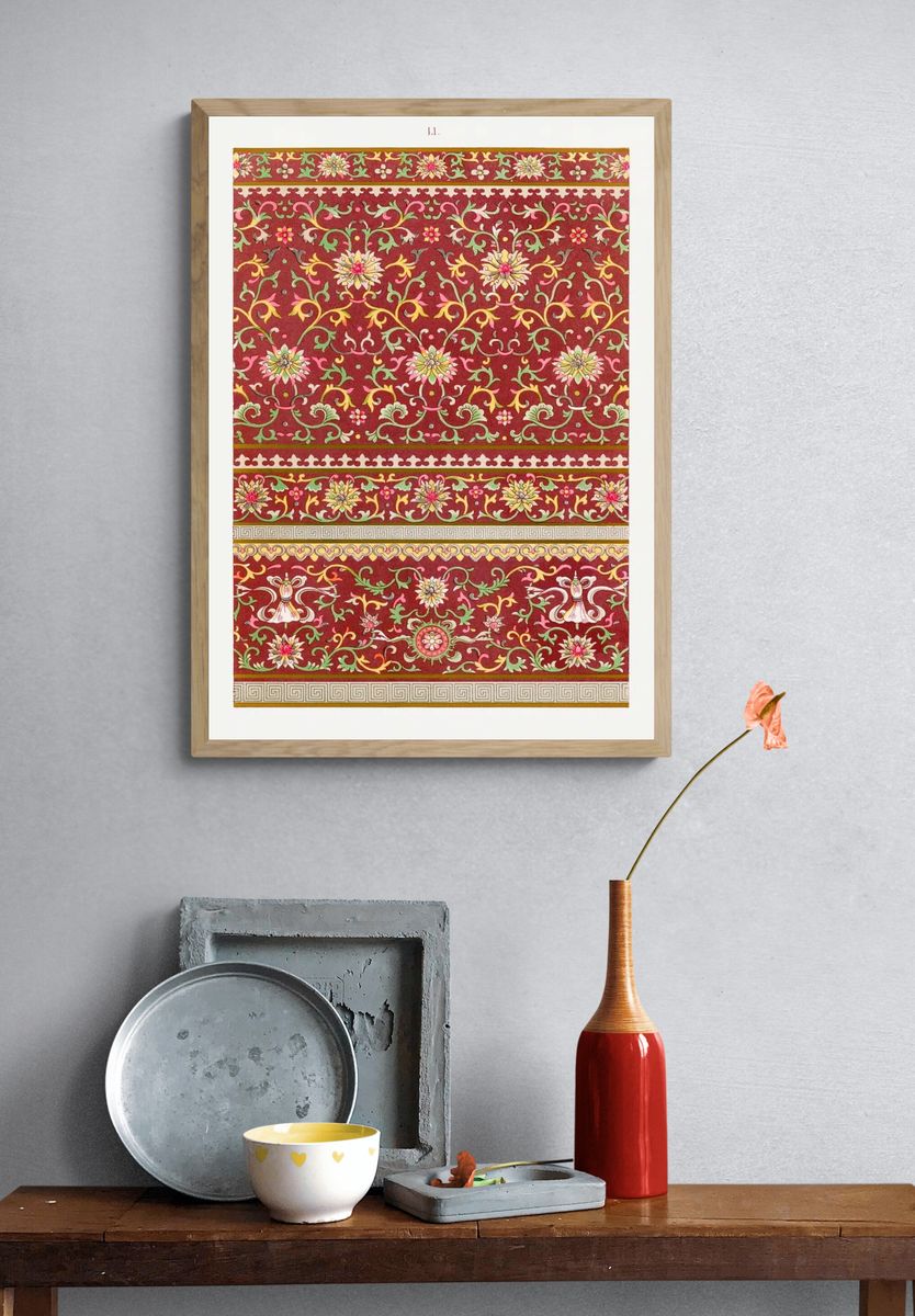 Floral Persian Pattern Vintage Print. — room view 3