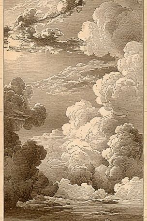 Sepia Cloudscape Vintage Print. poster detail