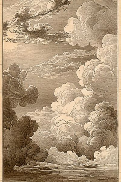Sepia Cloudscape Vintage Print. poster