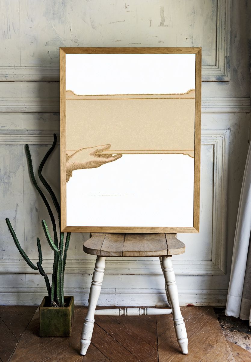 Vintage Hand Frame Print. room preview