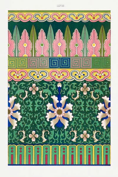 Ornamental Floral Pattern Vintage Print. poster