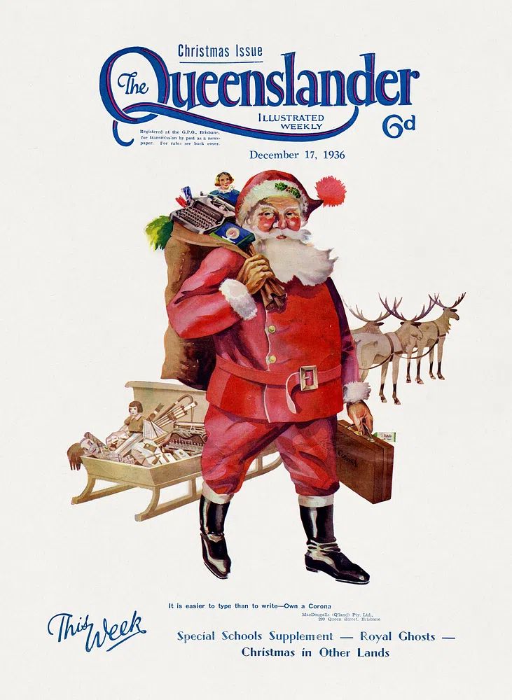 Illustrated front cover Queenslander December. poster detail