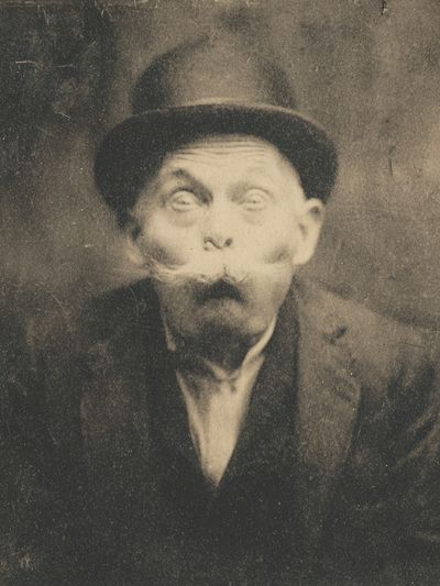 Surprised Gentleman Vintage Portrait Print. poster