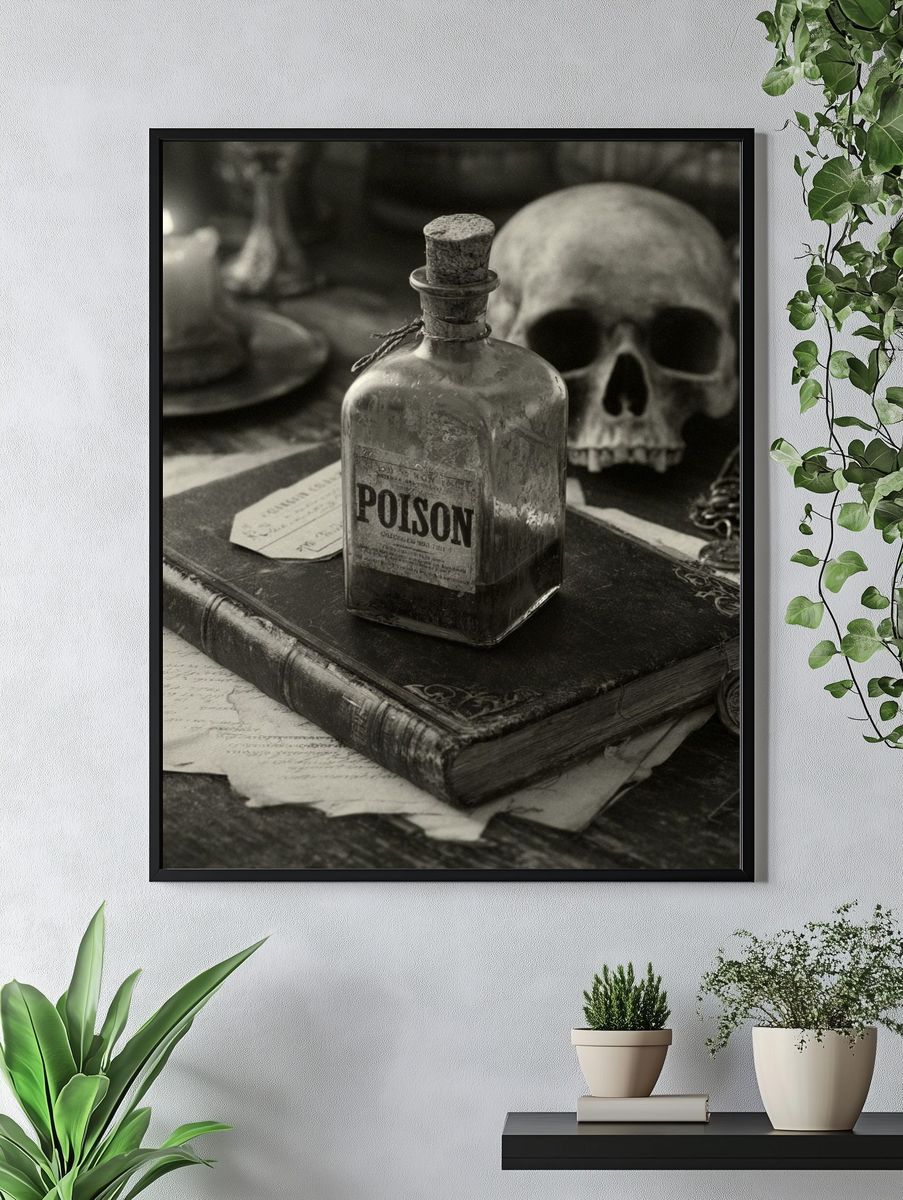 Poison Still Life Vintage Print. — room view 4