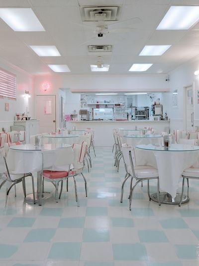 Pastel Retro Diner Interior Print. poster print