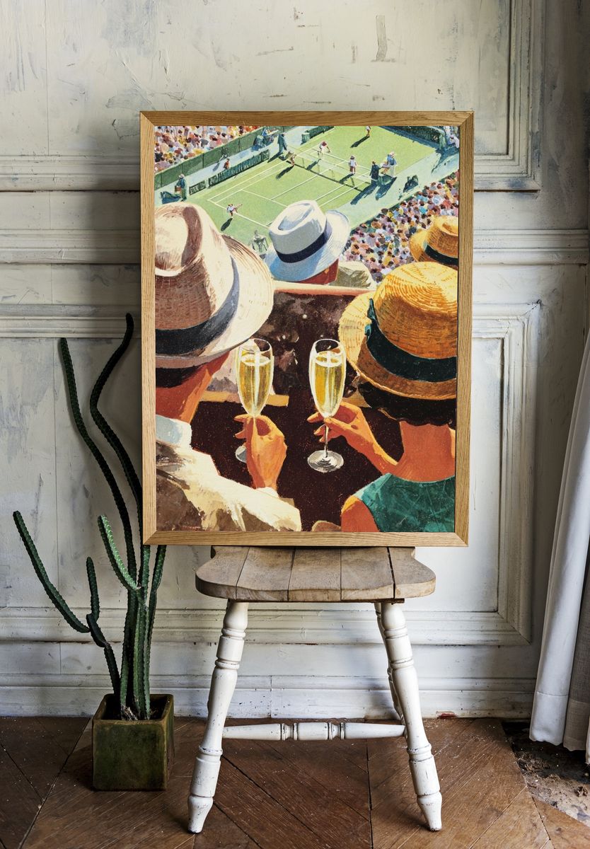 Tennis Match View Vintage Poster. room preview