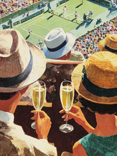 Tennis Match View Vintage Poster. poster