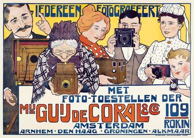 Iedereen fotografeert (1901) Johann Georg. poster print