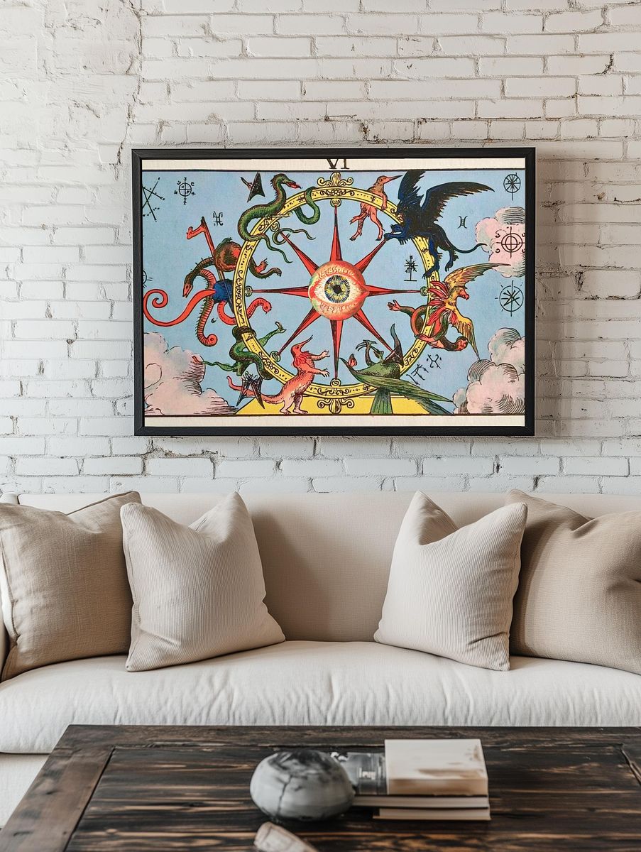 Countryside Cottage Drive Vintage Poster. — room view 1