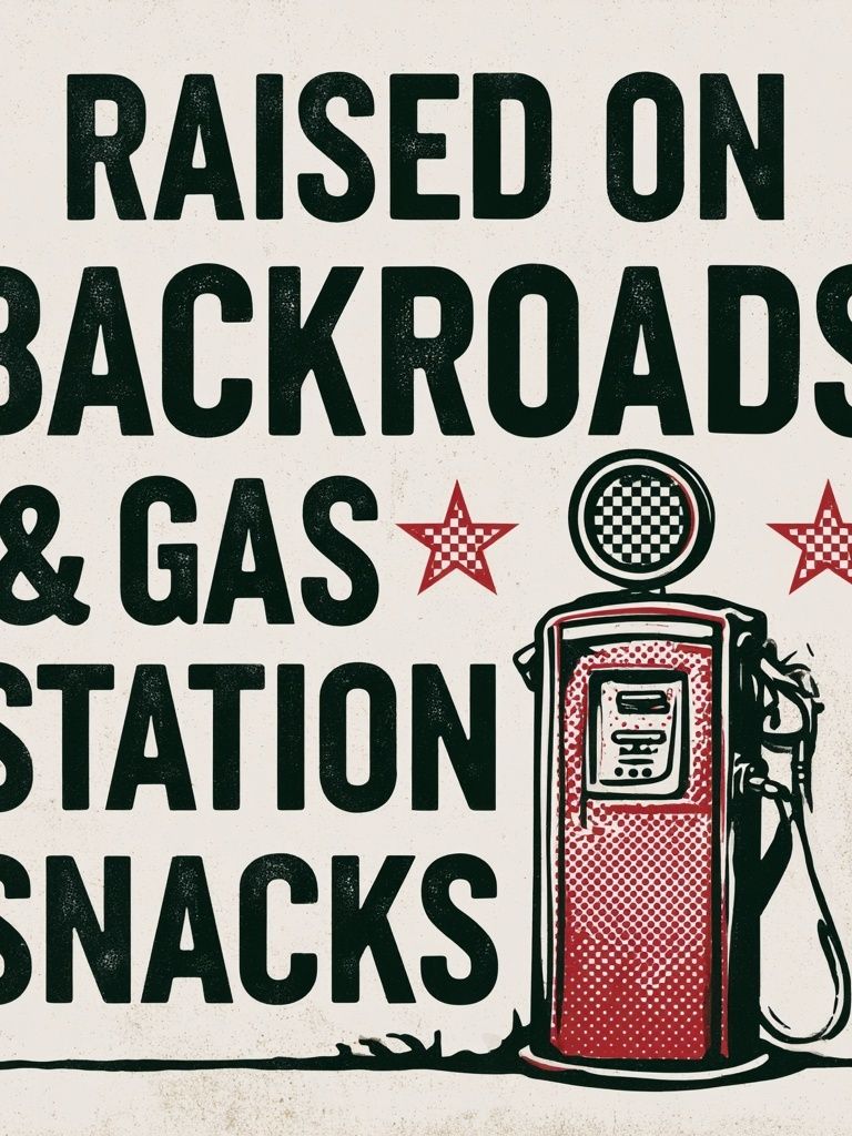 Raised on Backroads Gas Station Poster. poster detail