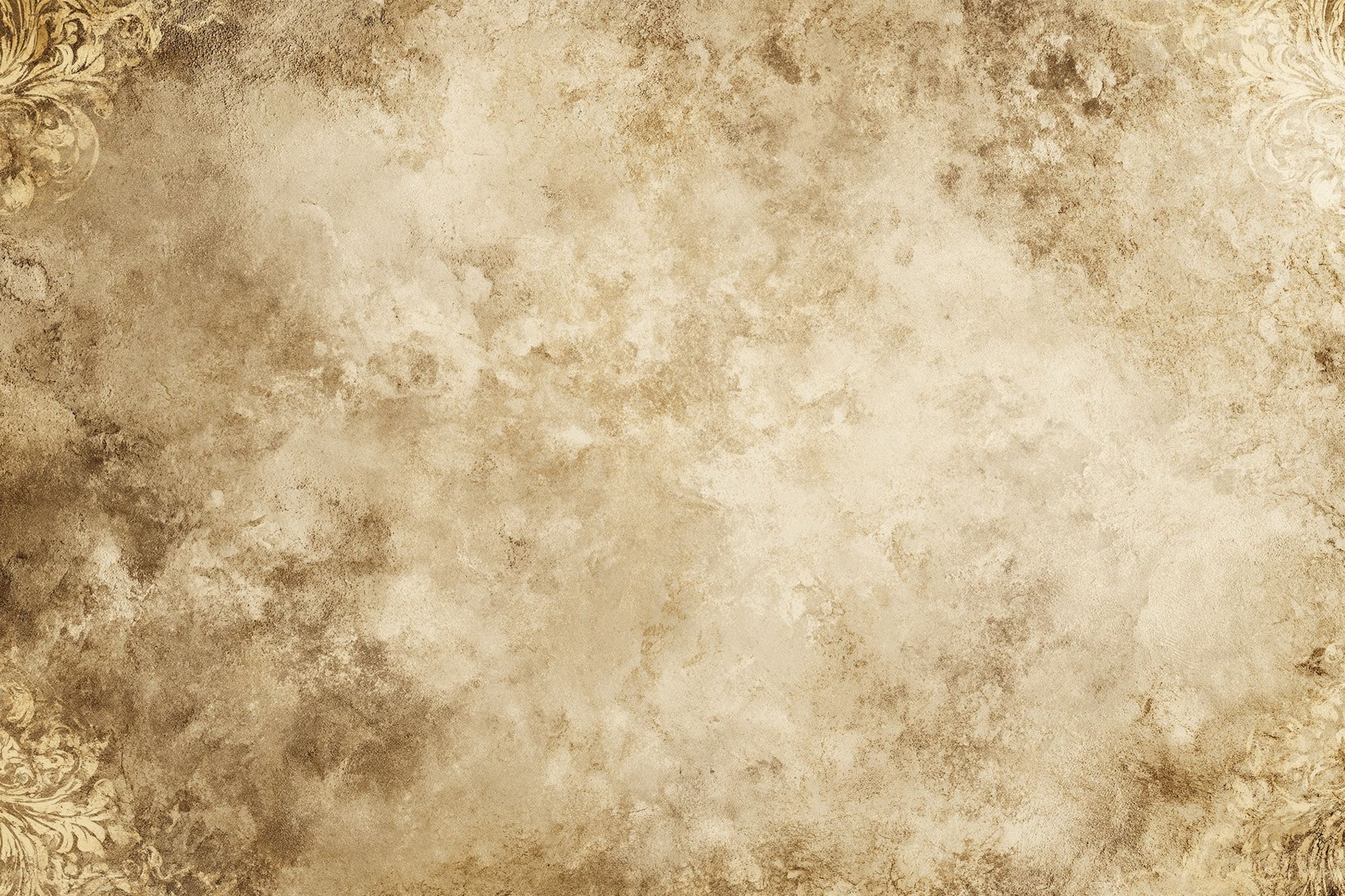 Antique Sepia Damask Texture Poster.