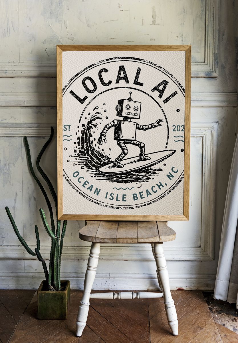 Local Ocean Isle Beach Surf Poster. — room view 1