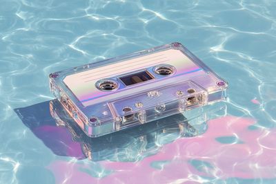 Floating Cassette Tape Retro Print