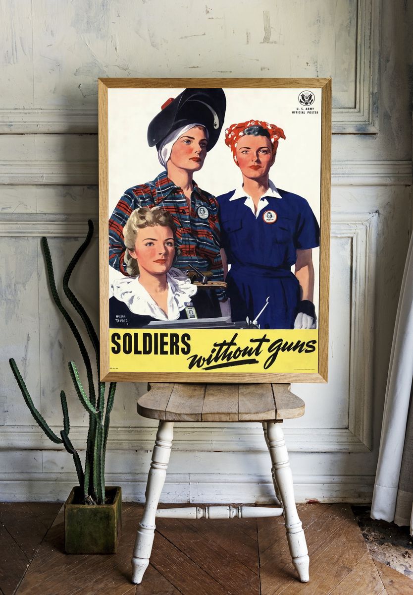 Soldiers Without Guns Vintage Poster. — room view 1